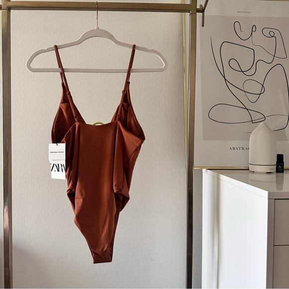 NWT ZARA GEOMETRIC PIECE SWIMSUIT - Picture 3 of 12